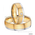wholesale gold plated wedding band stainless steel ring cz jewelry